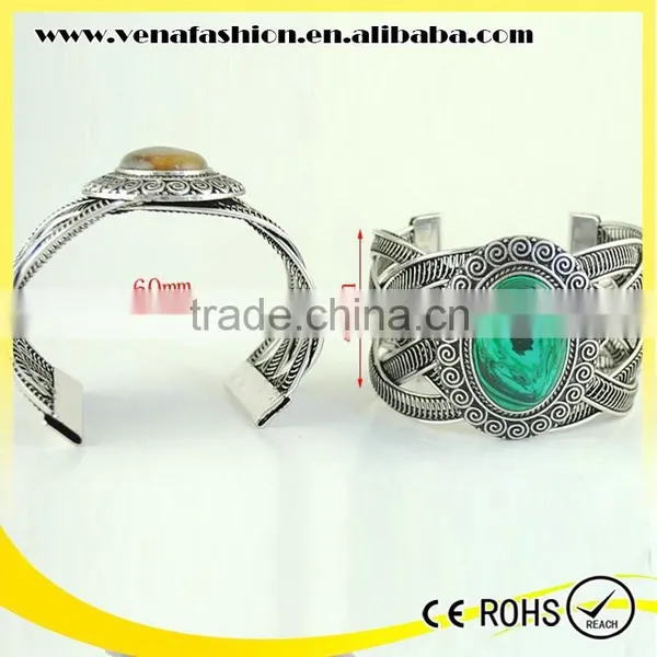 Peacock Green Indian Cuff Bracelet, Genuine Stone Bracelet Quality Choice photo-5