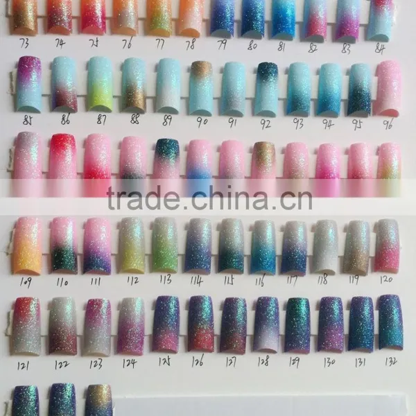 Kaho Customized Beauty Multi- Color Glitter False French Acrylic Nail Art Tips
