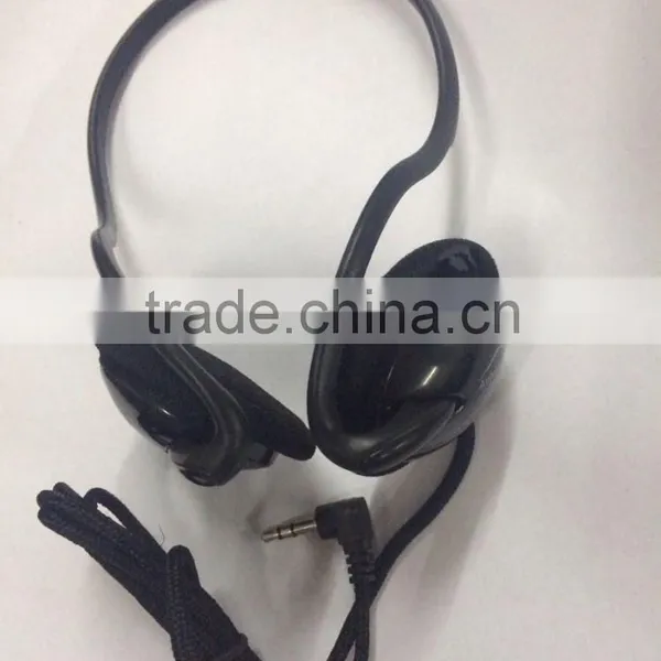 Cheap Good Quality Disposable Neckband Headphone With Braided Wire photo-3
