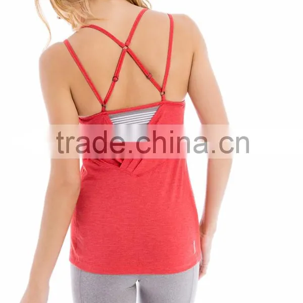 Custom Women Sports Vest V Neck Double Strap Women Daisy Tank Top photo-3