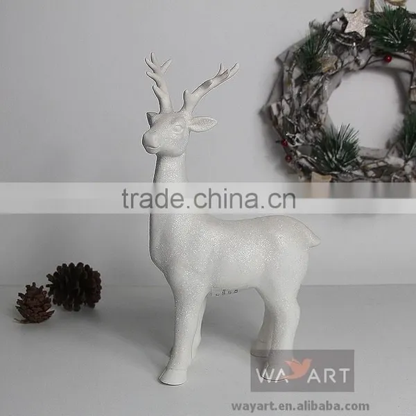 Matt White Ceramic Deer Head Christmas Reindeer Antlers photo-3
