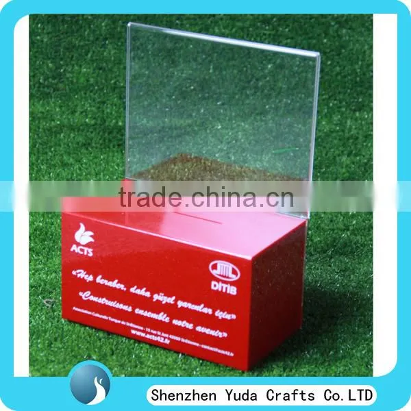 High Quality Large White Acrylic Suggestion Box Perspex Donation Box Plexiglass Charity Box With Lock and Brochure Holder photo-2