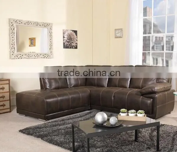 Corner Genuine Leather Sofa Set Modern Brown Sofas and L Shaped Sofa Cover photo-2