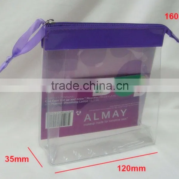 Wholesale Customized Transparent Cosmetic Pvc Clear Makeup Bag With Zipper photo-2