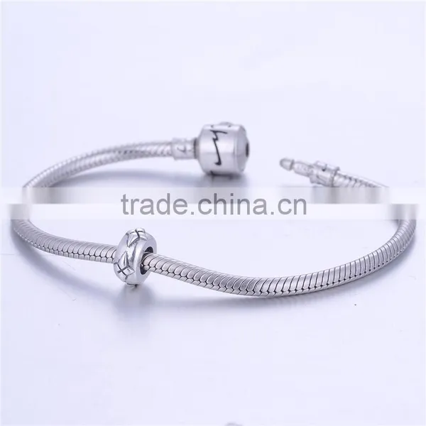 Antique Large Hole Inner With Silicon Stopper Silver Spacer Charm Custom Silver Beads photo-2