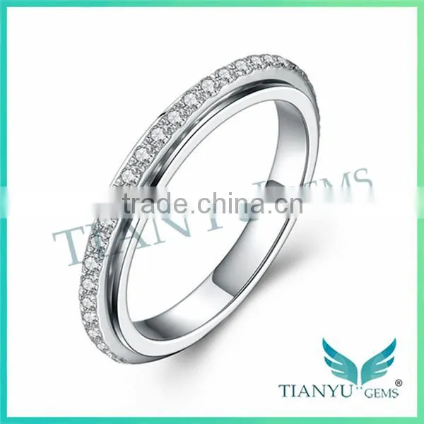 925 Sliver Finger Ring 1Carat 8 Hearts & Arrows Round Cut Moissanite Diamond Wedding Ring photo-2