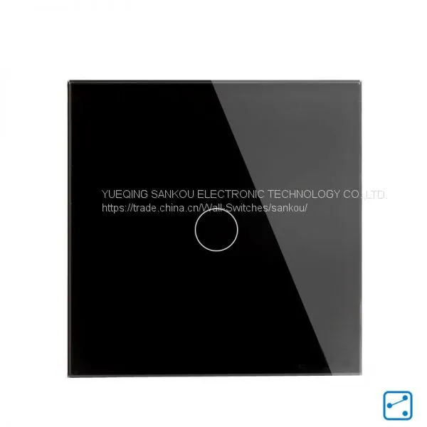 EU Standard One Gang Two Way Crystal Glass Panel With Red & Green LED Touch Switch photo-5