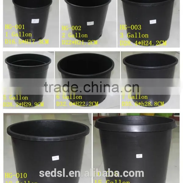 Black Gallon Pot 1#2#5# for Nursery Garden Plastic Flower Pots photo-3