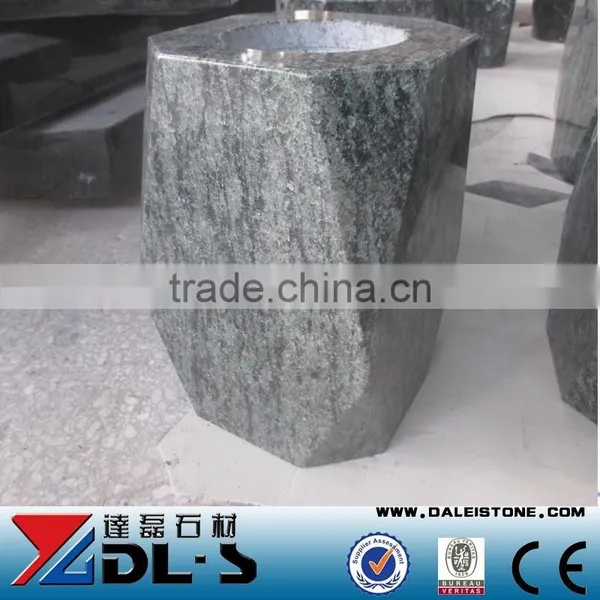 Olive Green Granite Tombstone Vase