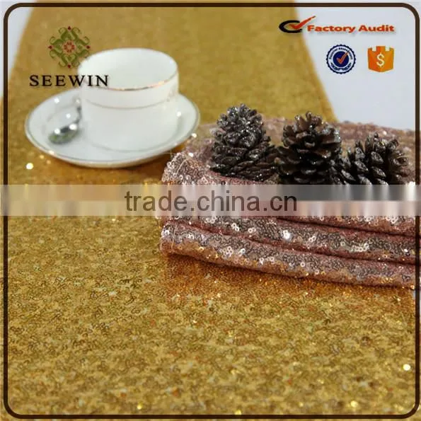 Popular Gold Sequin Table Runner for Party/Wedding Decoration photo-2
