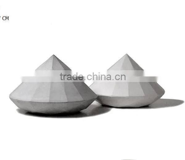 Set of Two Cement Diamond Shape Paper Weight photo-2