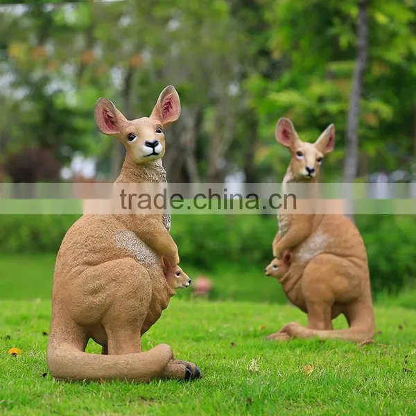 China Supplier Wholesale Fiberglass Kangaroo Animal Resin Sculptures photo-3