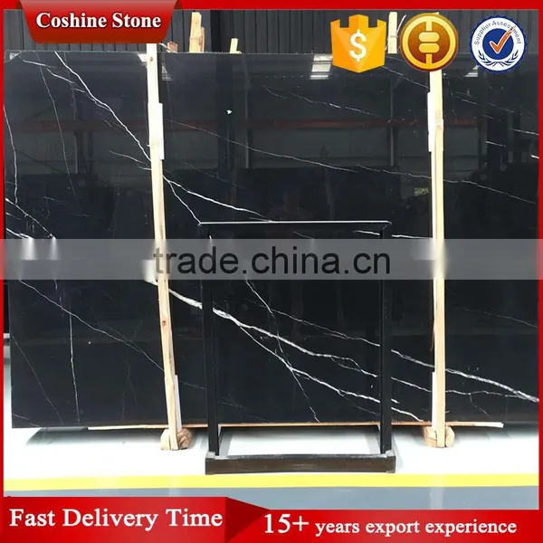 Cheap Chinese Black With White Vein Nero Marquina Marble photo-2