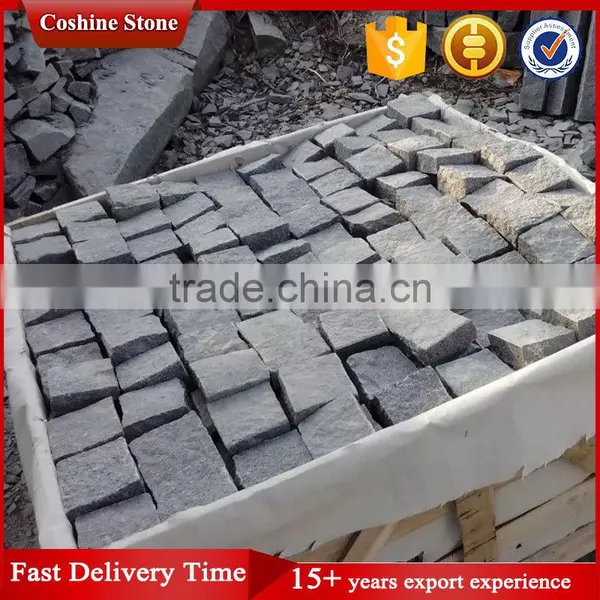 Natural Split Dark Grey Chinese Granite G654 Cube Stone photo-2