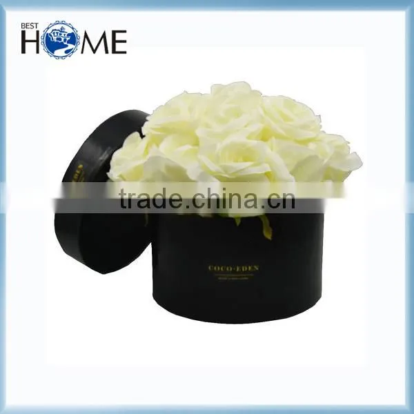 Custom Design Printed Cardboard Paper Round Box Hat Flower Packaging Box Wholesale Paper Round Flower Box