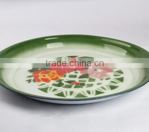 25-80cm Enamelware Tea Tray Deco Enamel Round Tray photo-5