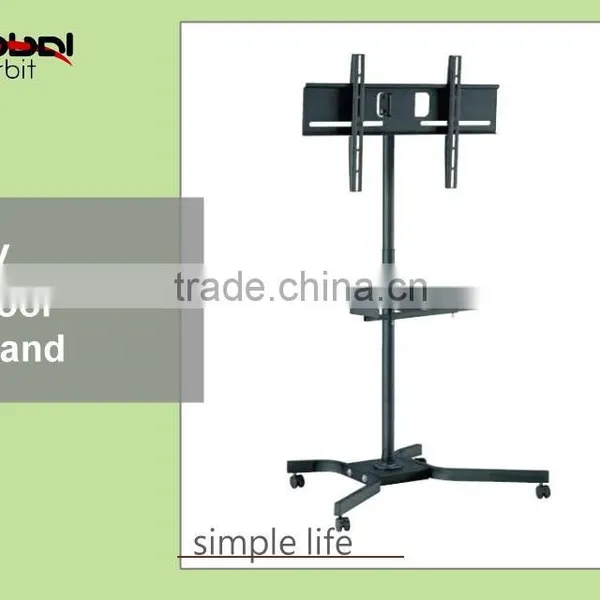 Telescoping Ajustable Shelf Television Display Cart Rotate TV Bracket LCD LED Trolley