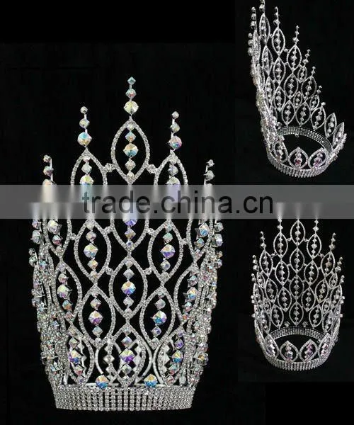 Bridal Jewelry Pageant Rhinestone Jewellery AB Crystal Crown photo-2