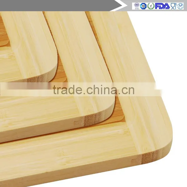 3pcOrganic Bamboo Cutting Boards - Large Kitchen Cutting Board and Wooden Cheese Board - Wooden Pallets and Juice Drip Tray Slot photo-5
