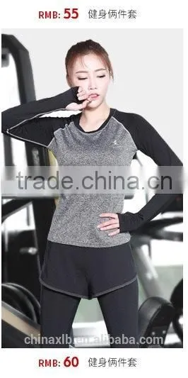 2017 Sport Exercise Suit Yoga Gym Wear Women Athletic Clothing Women Sportswear Fitness Set Yoga Clothing Shirt + Pant photo-3
