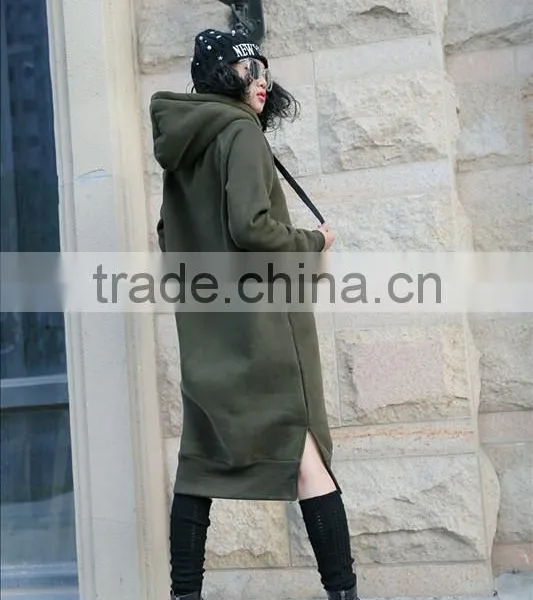 Ladies Plain Color Simple Trendy Korean Style Long Sleeve Casual Autumn Hoody Dress photo-4