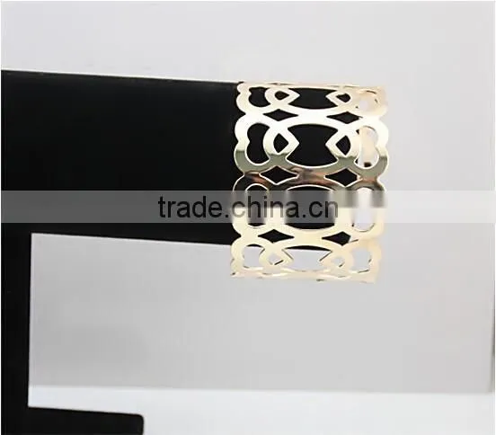 New Design Double Heart Hollow Open Bangle,Europe Style Adjustable Gold Ladies Bangles photo-5