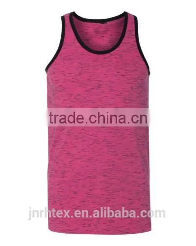 95% Cotton 5% Spandex Mens Gym Injected Slub Tank Top photo-2