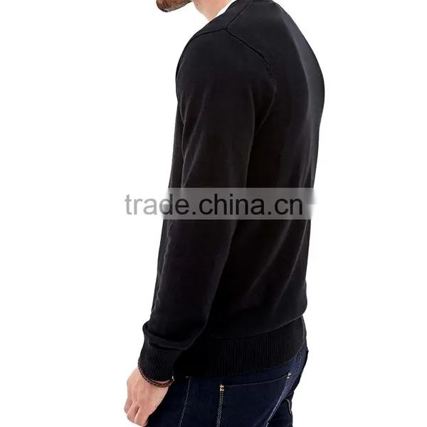 New Style Round Neck Long Sleeve Knit Cotton Man Pullover Sweater photo-2