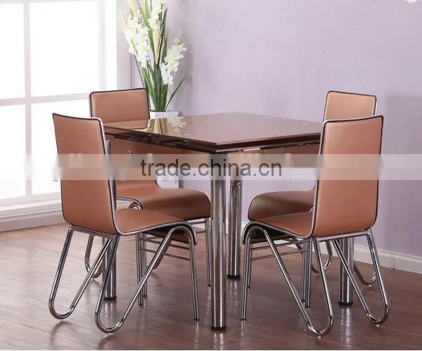 New Model Glass Top Dining Table Extendable / Extendable Dining Table With Glass LS-E80 photo-2
