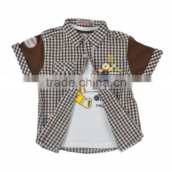 Cotton Cartoon Checked Children Blouse photo-2