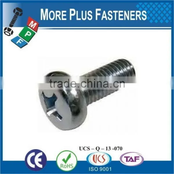 Made in Taiwan Slotted Phillips Pozi Pan Cheese Head Machine Screw Brass Material Stainless Steel Carbon Steel photo-1