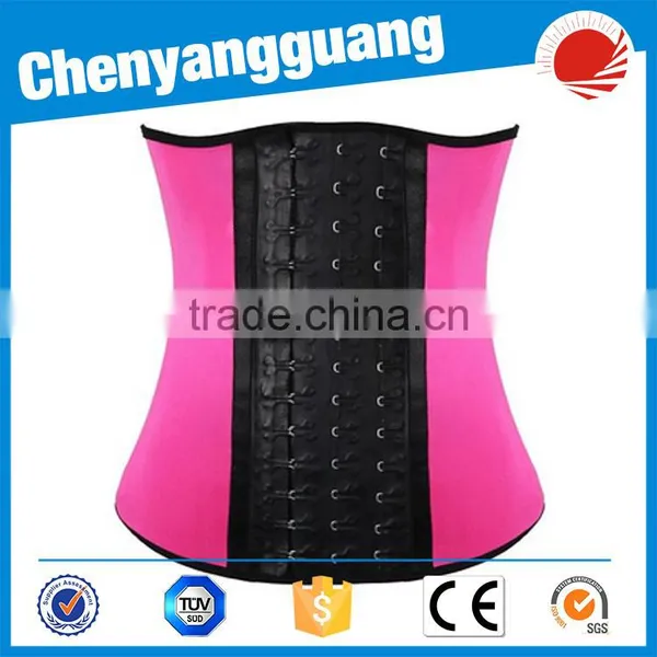 CYG-4 Steel Bones Waist Training Latex Under Bust Corset photo-2