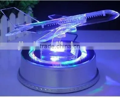 Noble Customized Made Crystal Aircraft Model for Led Base With Logo and Text Engraved Free photo-3