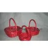 Red Wicker Basket With Handle