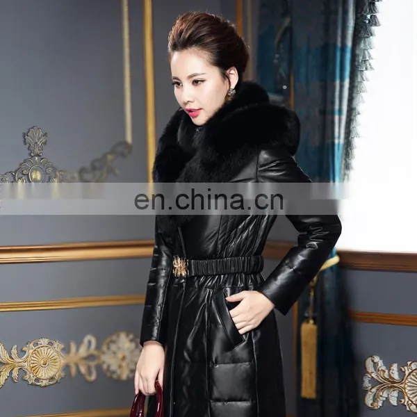 Hot Selling Winter Short Real Leather Down Coat With Fur Collar photo-2