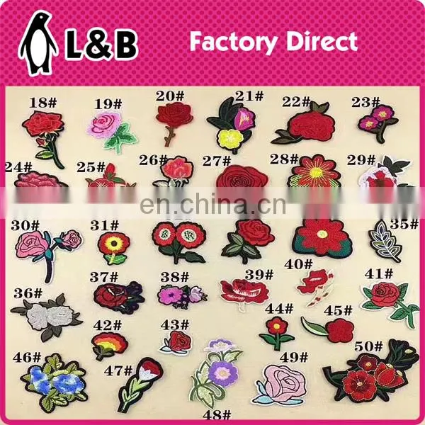 2017 Flower Embroidery Patches Colorful Iron on Applique Fashion Images Iron on Patches Flower photo-2