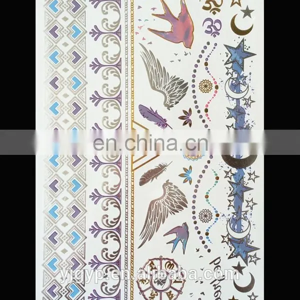 Hand Bracelet Glitter Metallic Gold Temporary Body Tattoo Sticker photo-3