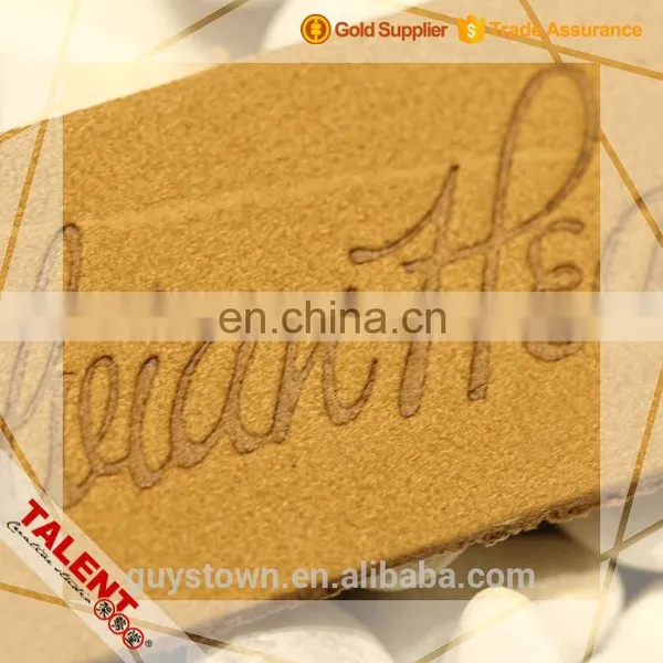 Custom Denim Hot Pressed Embossed Brand Name Genuine Brown Leather Label Patch photo-4
