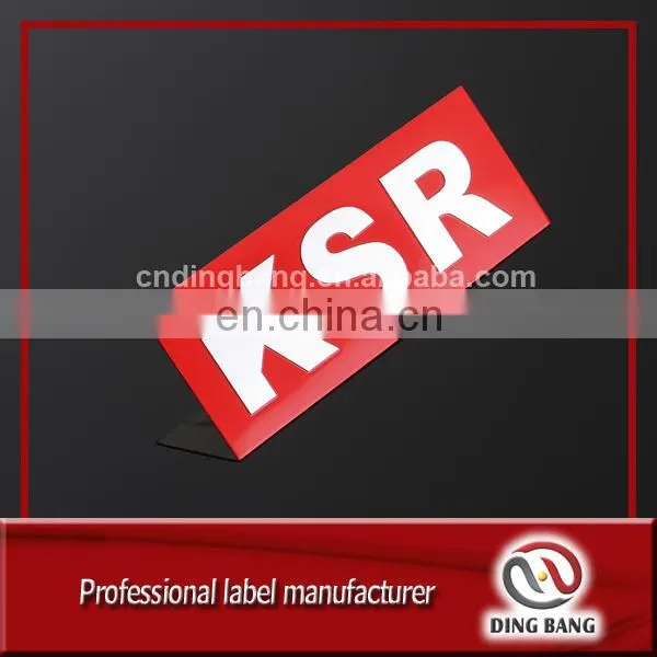OEM Packaging Factory High Quality Rectangle Shape Printing And Stamping Logo Type Self Adhesive Custom Metal Nameplate