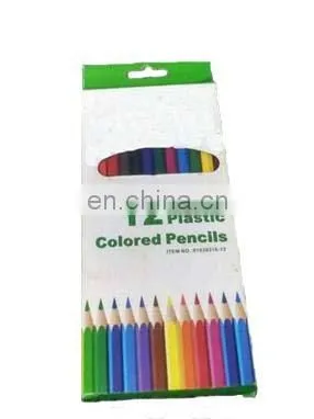2016 Hot Sale Super Quality 7" Hexagonal Plastic Colored Pencils 12pcs Set