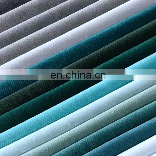 90 Colors in Stock Wholesale Colorful Plain Velvet Fabric for Sofa Home Textile photo-2