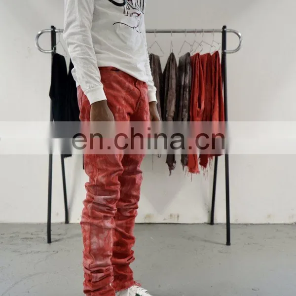DiZNEW Distressed Ripped Homme Fashion Custom Skinny Jeans Stacked Mens Jeans photo-3