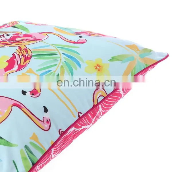 Outdoor Accent Pillow Cover Flamingo Paradise Large Water UV Stain-Resistance Tropical Decorative Replacement Cushion Cover photo-6