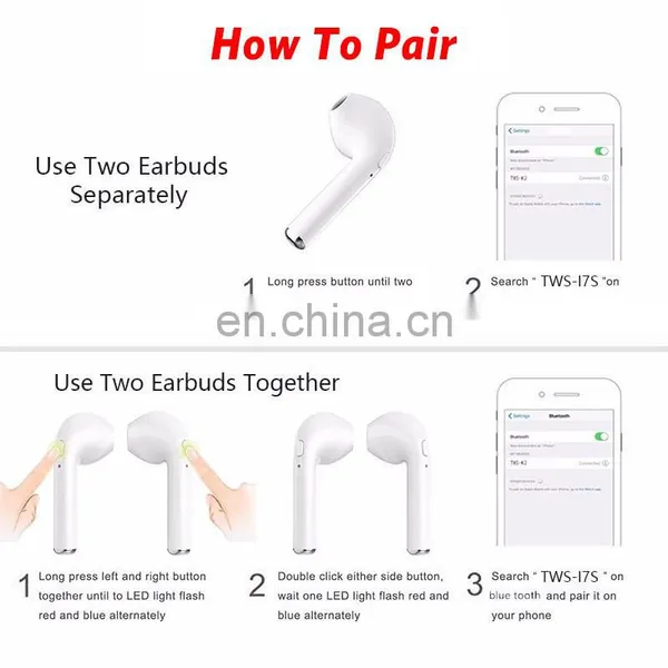 for Smart Phone I7s Tws Earbuds i7 Mini Earphone BT V5.0 Sports Headphone Stereo True Wireless Earbuds I7tws pk I9s I12 Tws photo-5