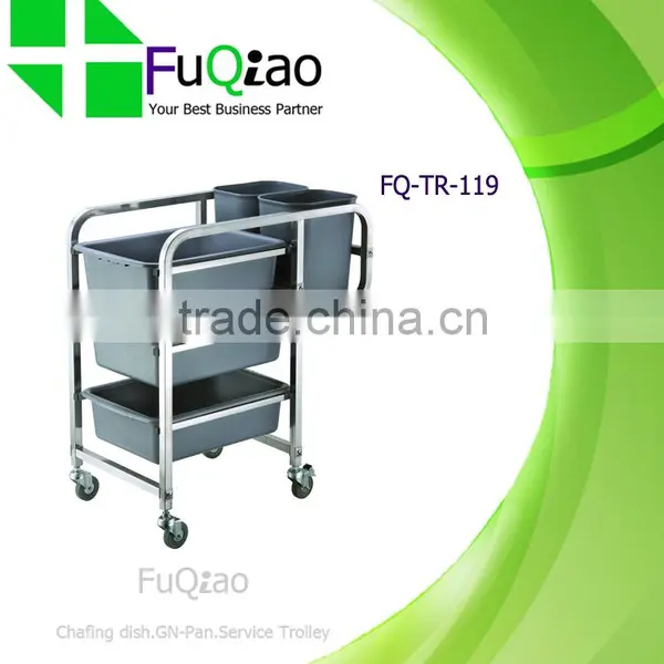 Stainless Steel Cleaning Service Trolley With Noiseless Wheels photo-2