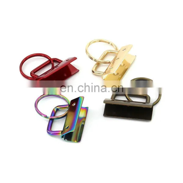 Lanyard Key Fob Hardware With Flat Ring Key Ring Wristlet Hardware Clamp Supplies photo-3