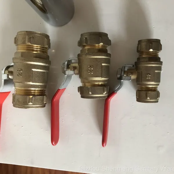 22mm Brass True Color Ball Valve Compression Ends Lever Handle Brass Valves photo-3
