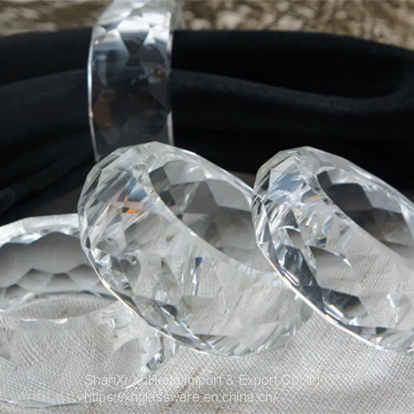 Elegant Transparent Clear Crystal Round Napkin Ring Holders For Wedding And Home Decoration photo-2