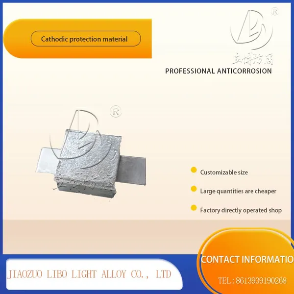 Zinc anode Cathodic protection material Anti-corrosion material