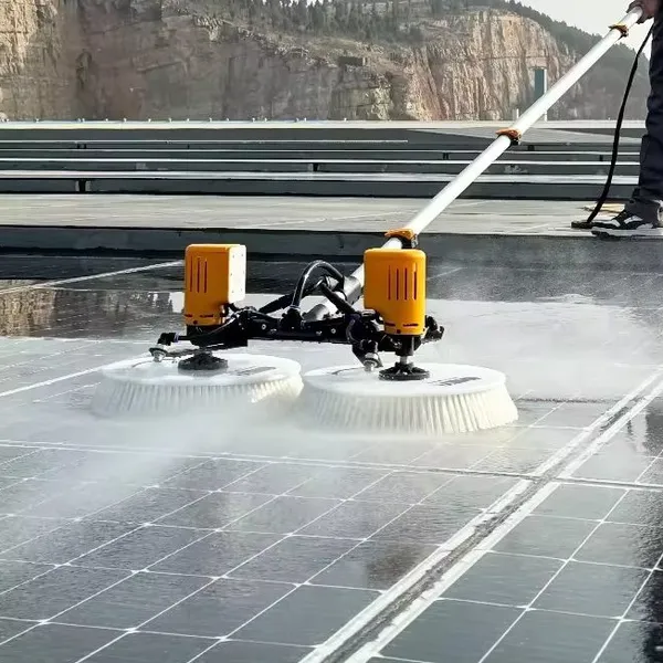 Factory New Design Photovoltaic Systems Semi Automatic Solar Panel Cleaning Machine With Less Water photo-2